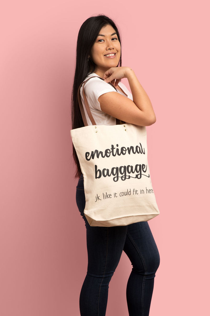 Black Emotional Baggage Everyday Eco Tote Bag — The Conscious Link 🔗