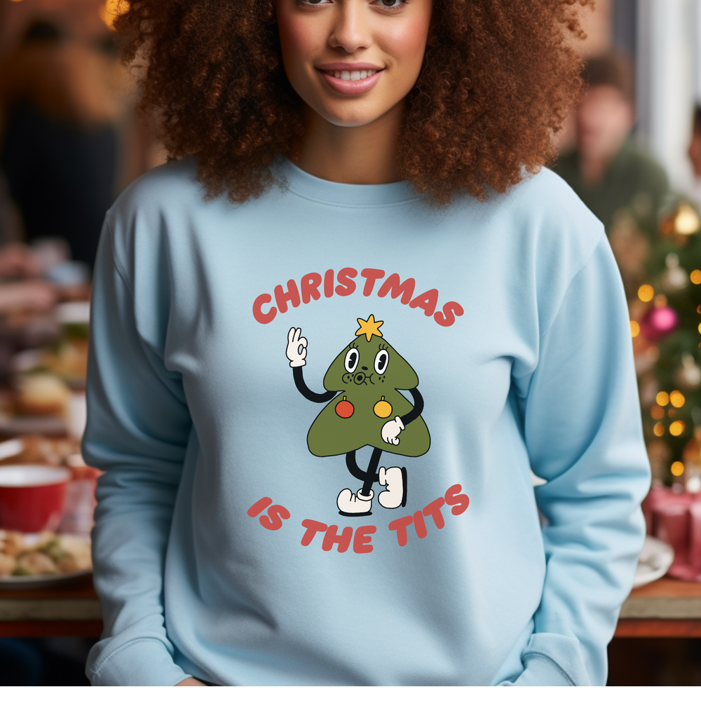 
            
                Load image into Gallery viewer, Christmas Is The Tits Sweatshirt
            
        