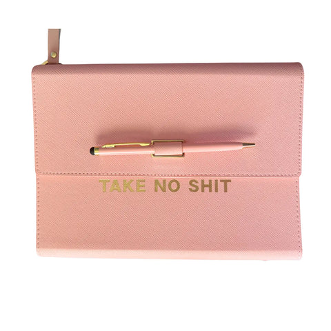 Take No Shit Vegan Leather Journal Folio