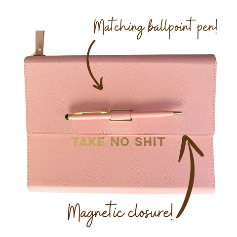 Take No Shit Vegan Leather Journal Folio