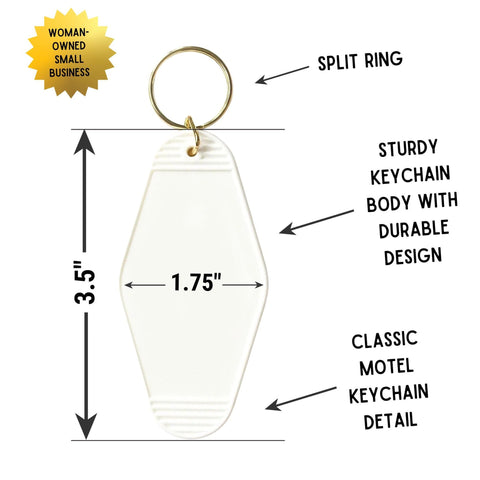 Beautiful and Annoyed Motel Style Key Tag Keychain in Transparent Glitter