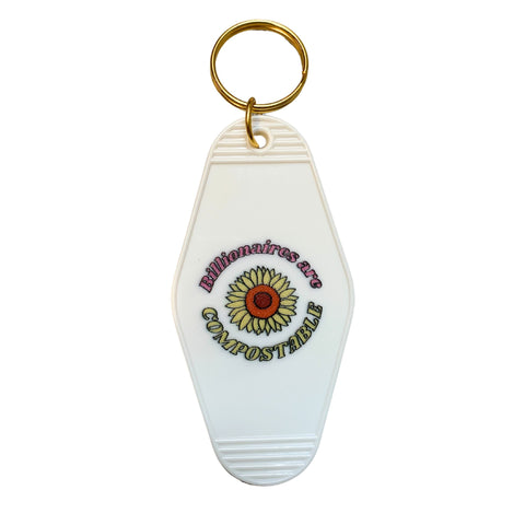 Billionaires Are Compostable 🌸 Motel Style Keychain