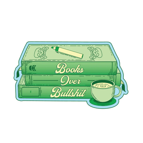 Books Over Bullshit Sticker