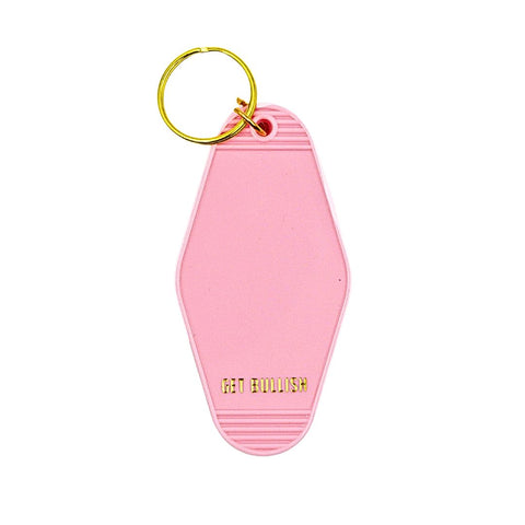 F*ck Your Glass Ceiling Motel Style Keychain in Blush Pink and Gold