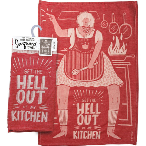 Get The Hell Out of My Kitchen Dish Cloth Towel | Novelty Tea Towel 20" x 28" | Gift for Her