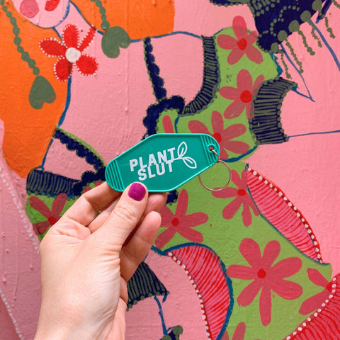 Plant Slut Leaf Motel Style Keychain 🌿