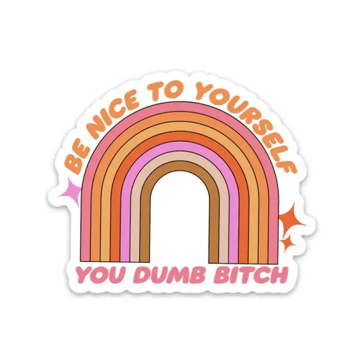 
            
                Load image into Gallery viewer, Be Nice To Yourself You Dumb Bitch Sticker
            
        