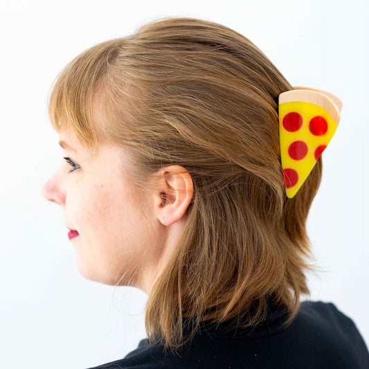 Large Pizza Hair Claw Clip