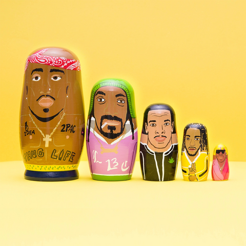 West Coast Rappers Wooden Nesting Doll Sets