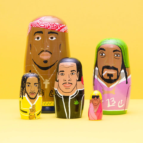 West Coast Rappers Wooden Nesting Doll Sets