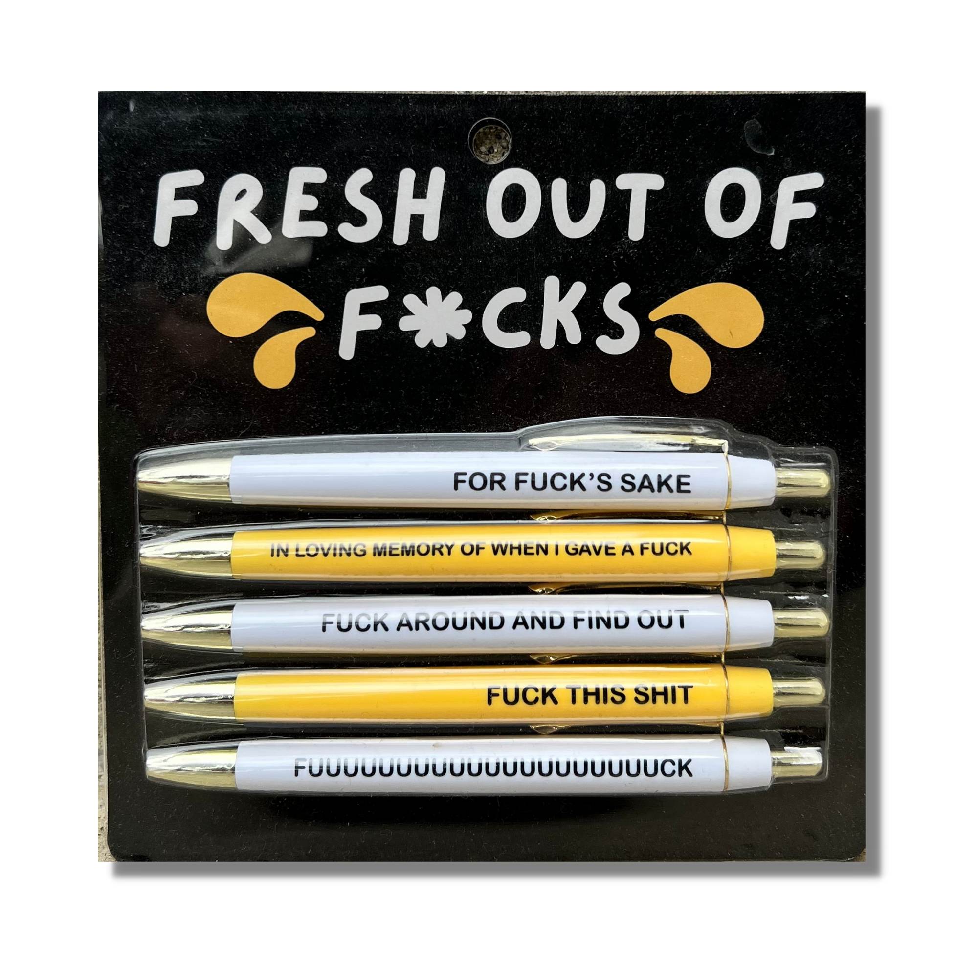 Yuloron Fresh Out of Fcks Pen and Pad Set, Fresh Outta Fucks Pad and Pen,  Snarky Novelty Fresh Outta Fucks Pen Set, Funny Pad and Pen Desk Accessory