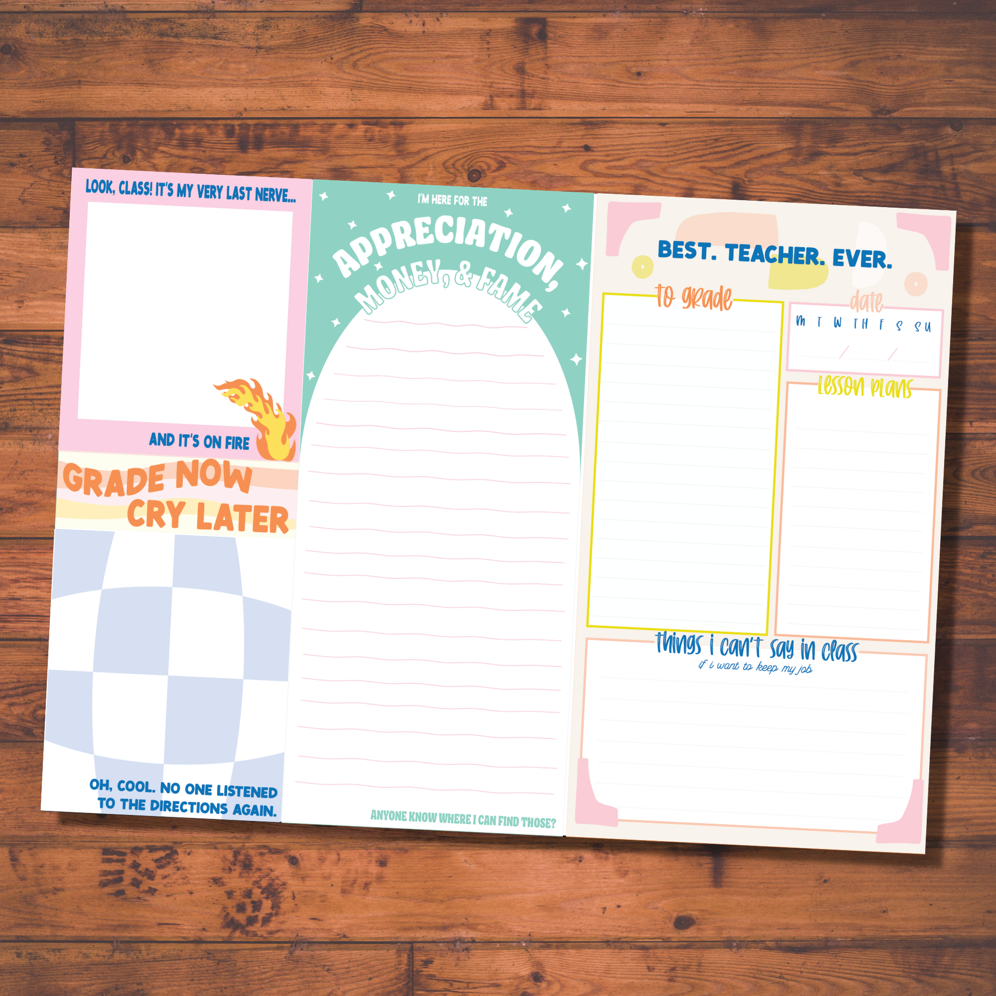 Teacher - Note Pad & Pen Set — White Confetti Box