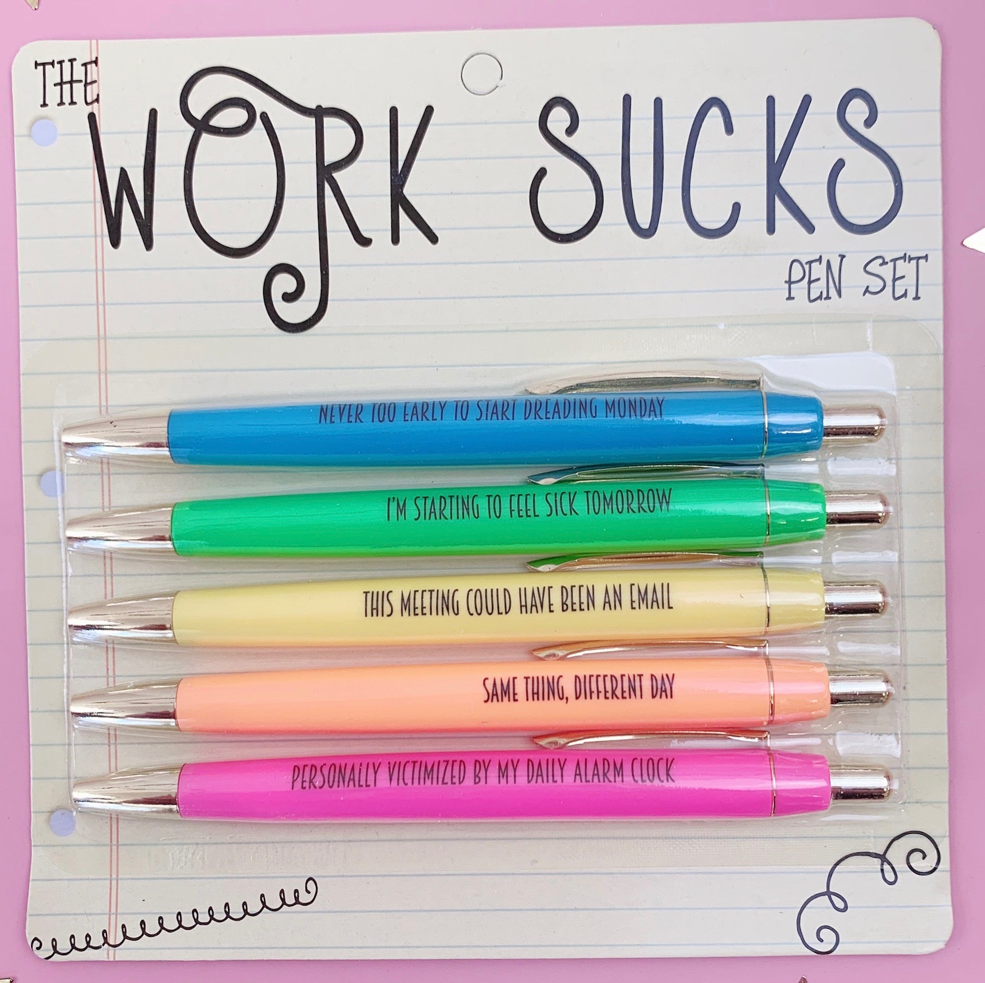 Profanity Office pens: set of 5 – Wild Rose Studio