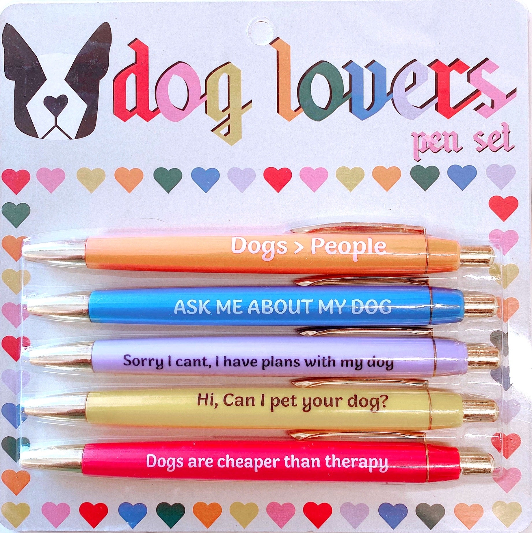 Dog Lovers Press Paper Card Ballpoint Pen Set Funny - Temu