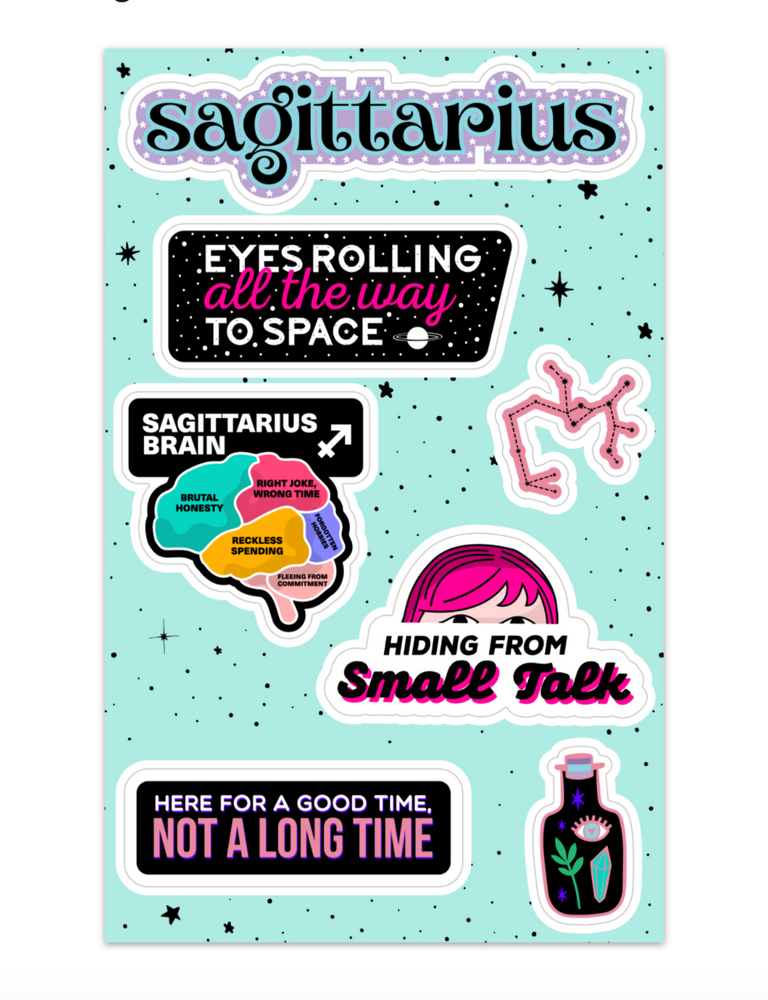 
            
                Load image into Gallery viewer, Sagittarius Astrological Sticker Sheet
            
        