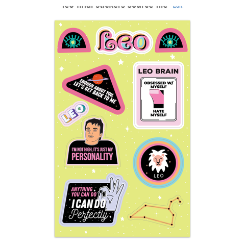 Leo Astrological Sticker Sheet