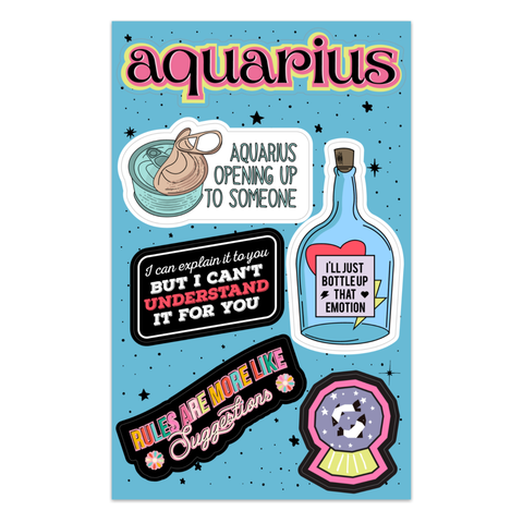 Aquarius Astrological Sticker Sheet