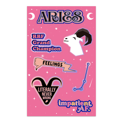 Aries Astrological Sticker Sheet