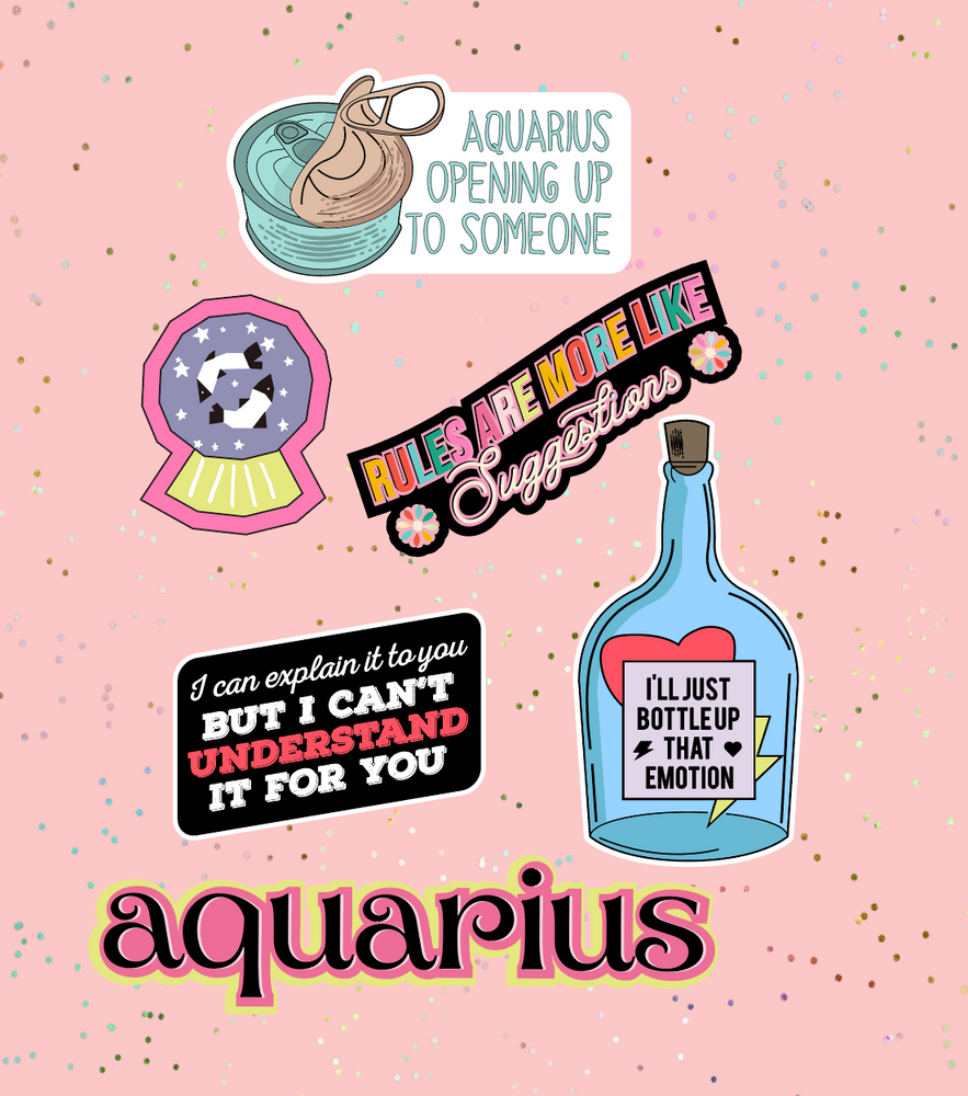 Aquarius Astrological Sticker Sheet