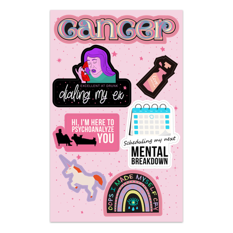 Cancer Astrological Sticker Sheet