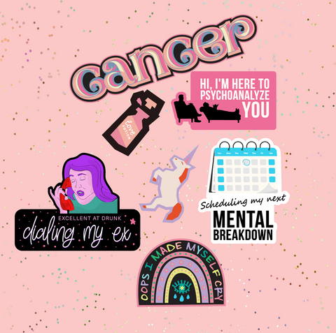 Cancer Astrological Sticker Sheet