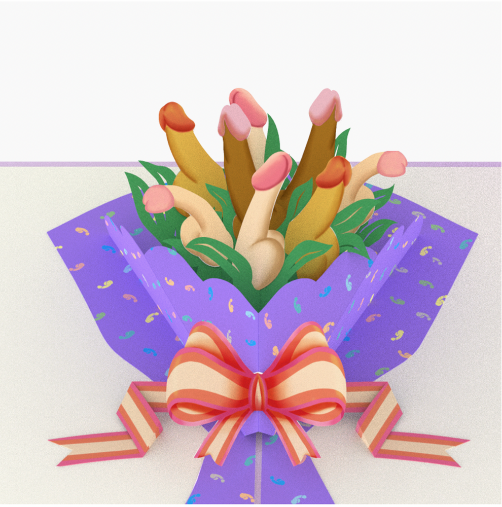Bouquet Of Dicks 3D Pop Up Card
