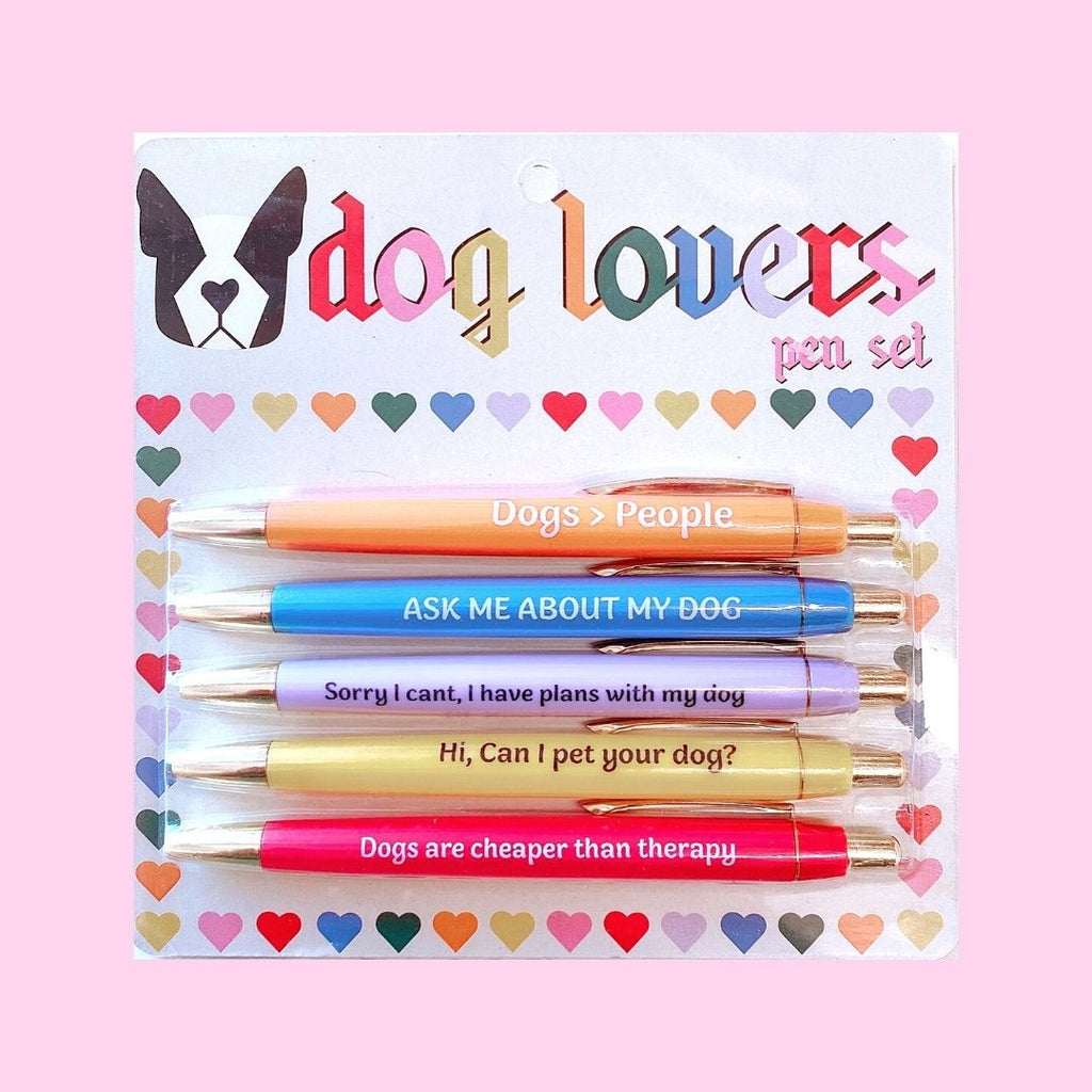 Planet Pens Dogs Novelty Pen Bundle 4 Pc Set - Colorful Dogs