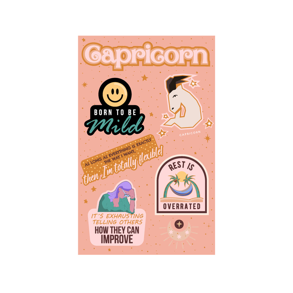
            
                Load image into Gallery viewer, Capricorn Astrological Sticker Sheet
            
        