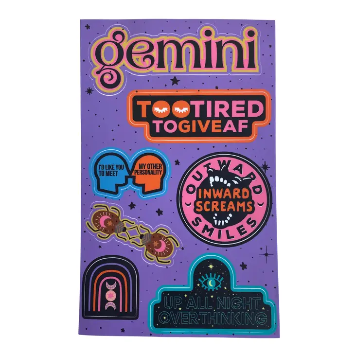 Gemini Astrological Sticker Sheet
