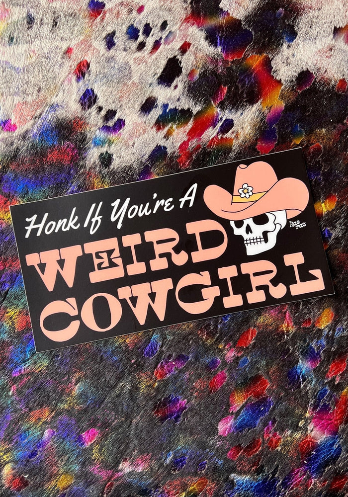 Weird Cowgirl Bumper Sticker by kaeraz